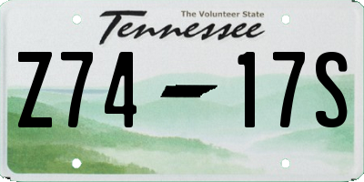 TN license plate Z7417S