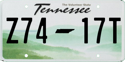 TN license plate Z7417T