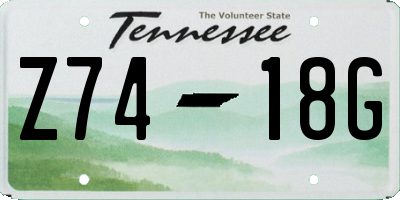 TN license plate Z7418G