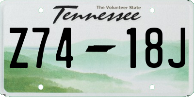TN license plate Z7418J