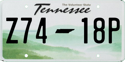 TN license plate Z7418P