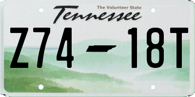 TN license plate Z7418T