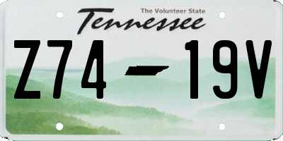 TN license plate Z7419V