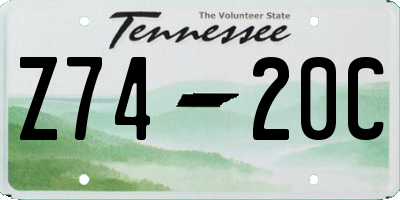 TN license plate Z7420C