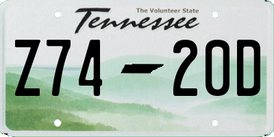 TN license plate Z7420D