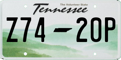 TN license plate Z7420P