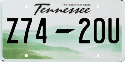 TN license plate Z7420U