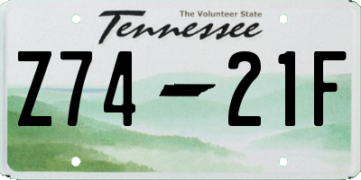 TN license plate Z7421F