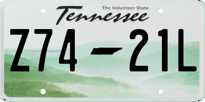 TN license plate Z7421L