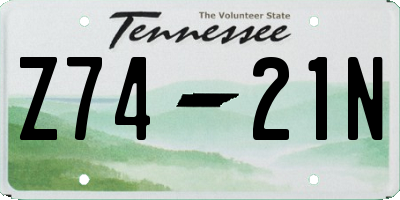 TN license plate Z7421N