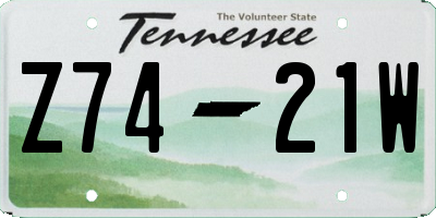 TN license plate Z7421W