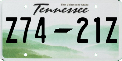 TN license plate Z7421Z