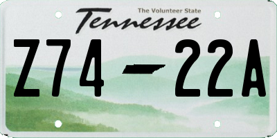 TN license plate Z7422A