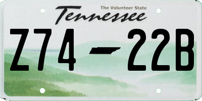 TN license plate Z7422B