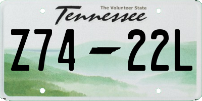 TN license plate Z7422L
