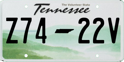 TN license plate Z7422V