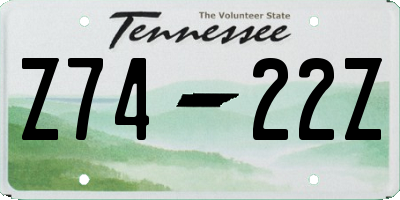 TN license plate Z7422Z