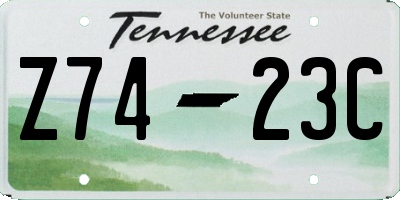 TN license plate Z7423C