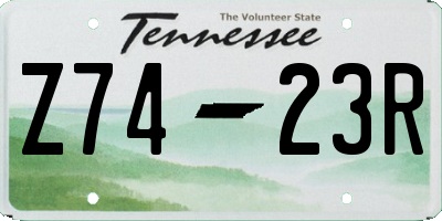 TN license plate Z7423R