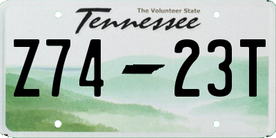 TN license plate Z7423T