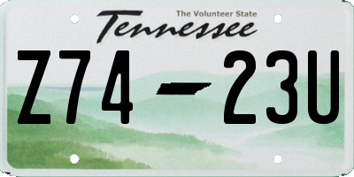 TN license plate Z7423U