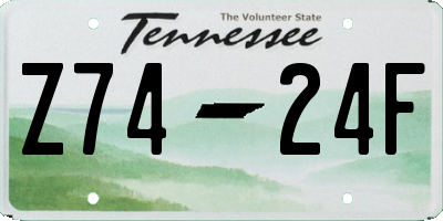 TN license plate Z7424F