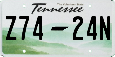 TN license plate Z7424N