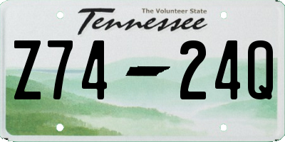 TN license plate Z7424Q
