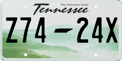 TN license plate Z7424X