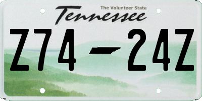 TN license plate Z7424Z