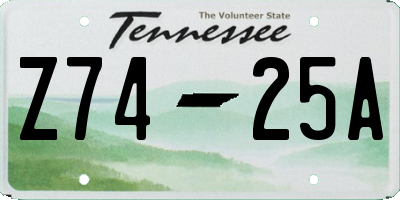 TN license plate Z7425A