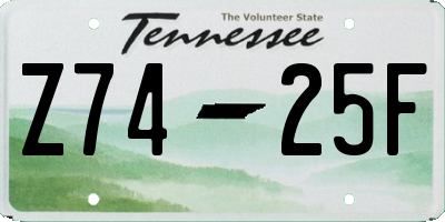 TN license plate Z7425F