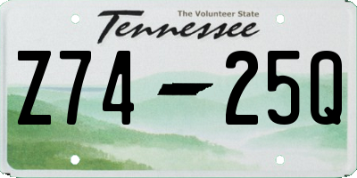TN license plate Z7425Q