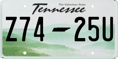 TN license plate Z7425U