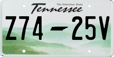 TN license plate Z7425V