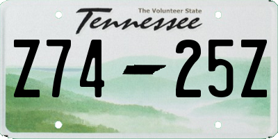 TN license plate Z7425Z