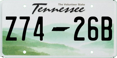 TN license plate Z7426B