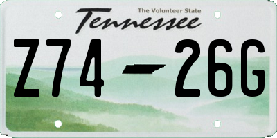 TN license plate Z7426G