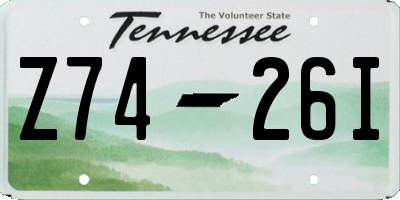 TN license plate Z7426I