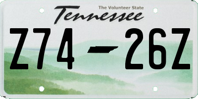 TN license plate Z7426Z