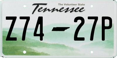 TN license plate Z7427P