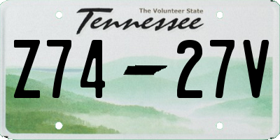 TN license plate Z7427V