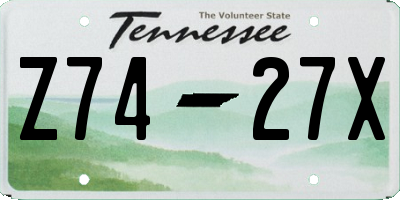 TN license plate Z7427X