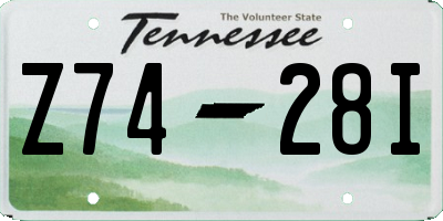 TN license plate Z7428I