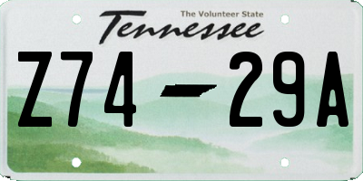 TN license plate Z7429A