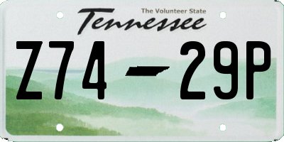 TN license plate Z7429P