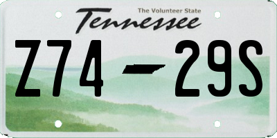 TN license plate Z7429S