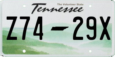 TN license plate Z7429X