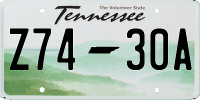 TN license plate Z7430A