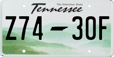 TN license plate Z7430F